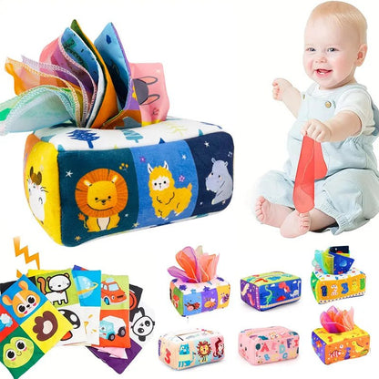 Montessori Magic Tissue Box - Sensory & Learning Toy for Baby Finger Exercise