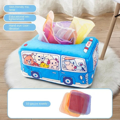 Montessori Magic Tissue Box - Sensory & Learning Toy for Baby Finger Exercise