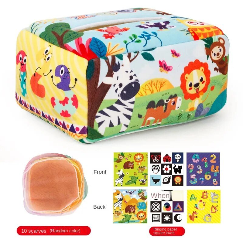 Montessori Magic Tissue Box - Sensory & Learning Toy for Baby Finger Exercise