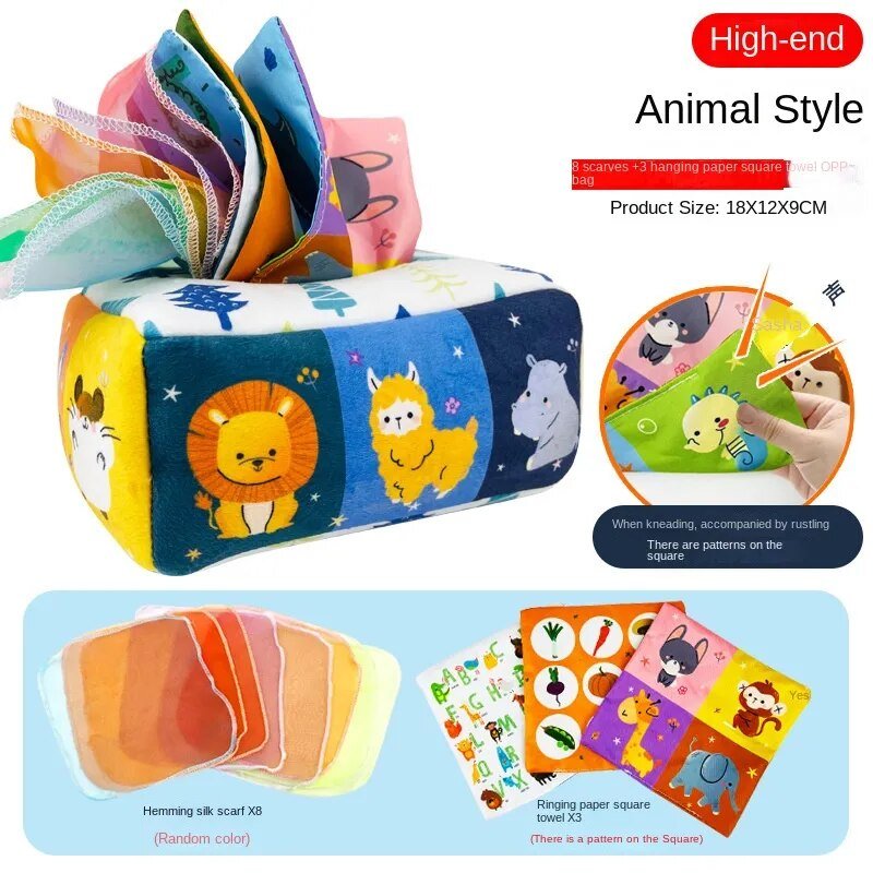 Montessori Magic Tissue Box - Sensory & Learning Toy for Baby Finger Exercise