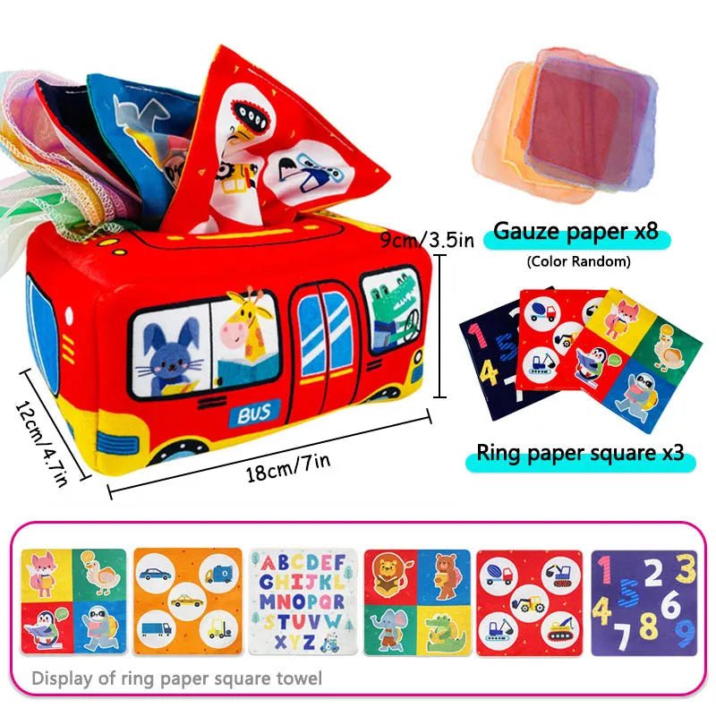 Montessori Magic Tissue Box - Sensory Toy for Babies 6-12 Months