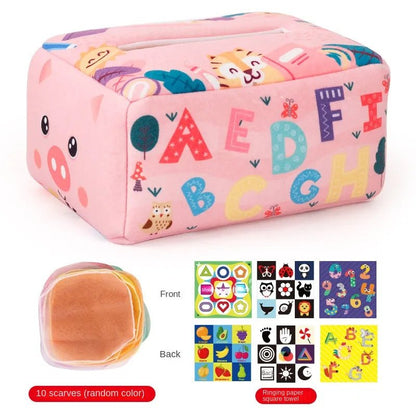 Montessori Magic Tissue Box - Sensory & Learning Toy for Baby Finger Exercise