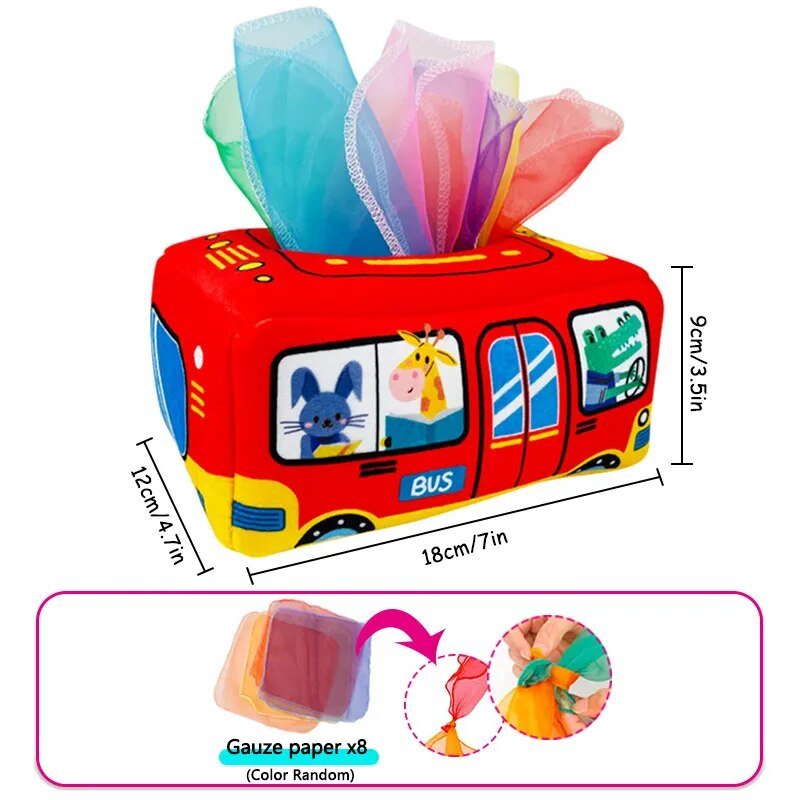 Montessori Magic Tissue Box - Sensory Toy for Babies 6-12 Months