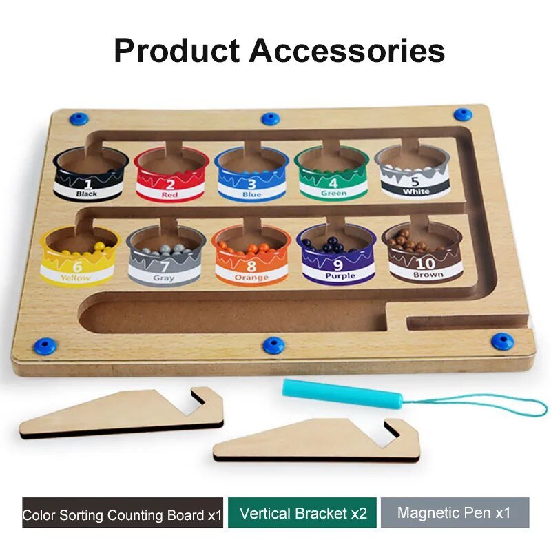 Montessori Magnetic Pen Ball Game: Sensory Educational Toy