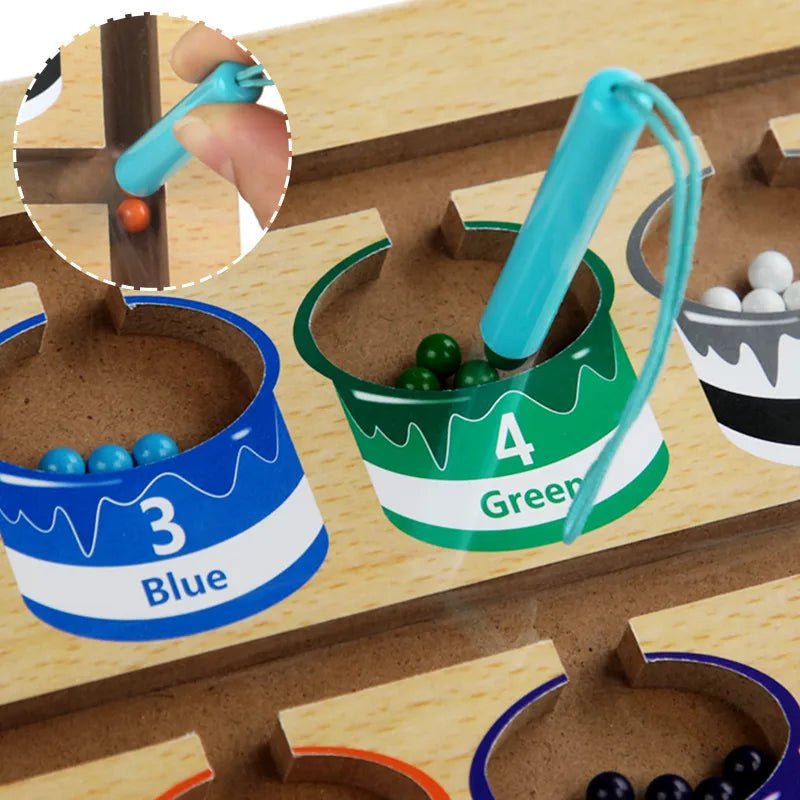 Montessori Magnetic Pen Ball Game: Sensory Educational Toy