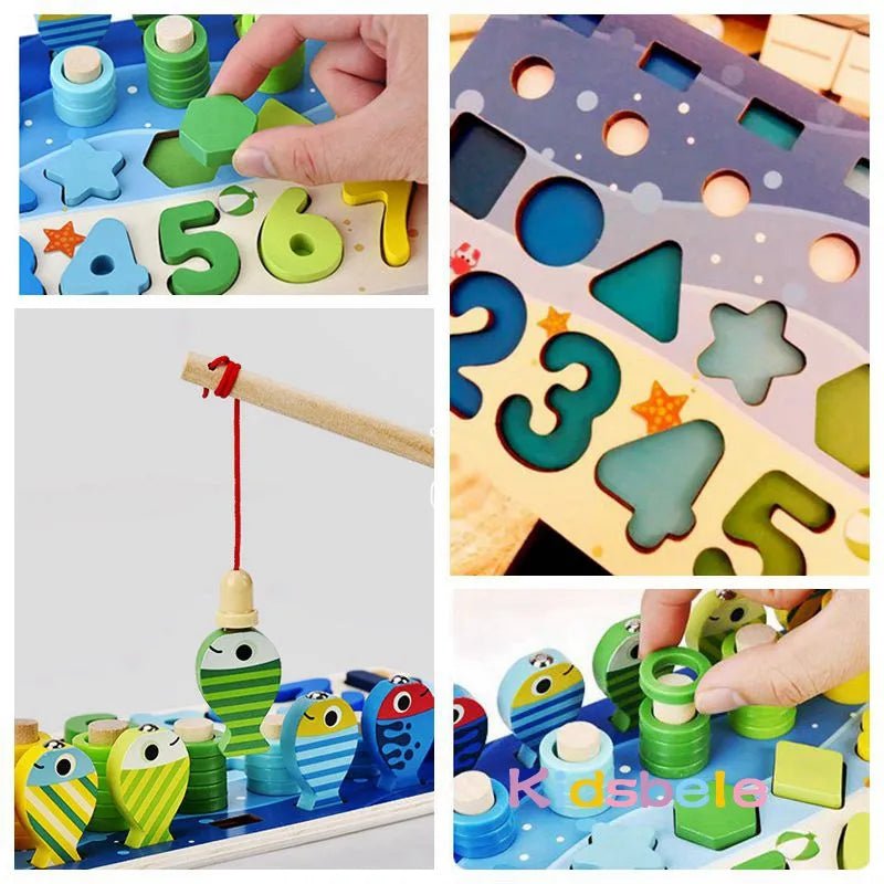 Montessori Math Puzzle Fishing Toy: Educational Toddler Game