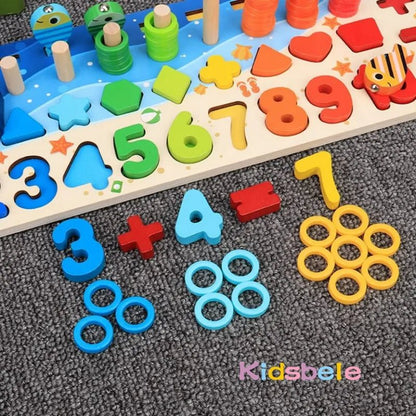 Montessori Math Puzzle Fishing Toy: Educational Toddler Game