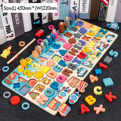 Montessori Math Puzzle Fishing Toy: Educational Toddler Game