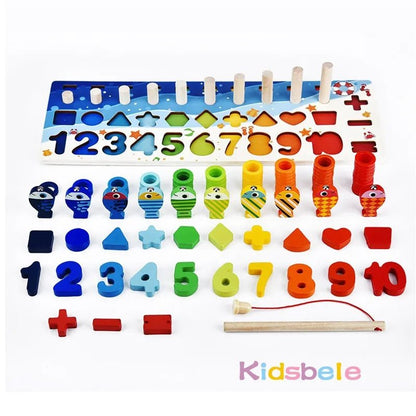 Montessori Math Puzzle Fishing Toy: Educational Toddler Game