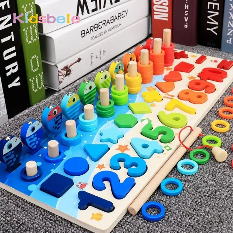 Montessori Math Puzzle Fishing Toy: Educational Toddler Game