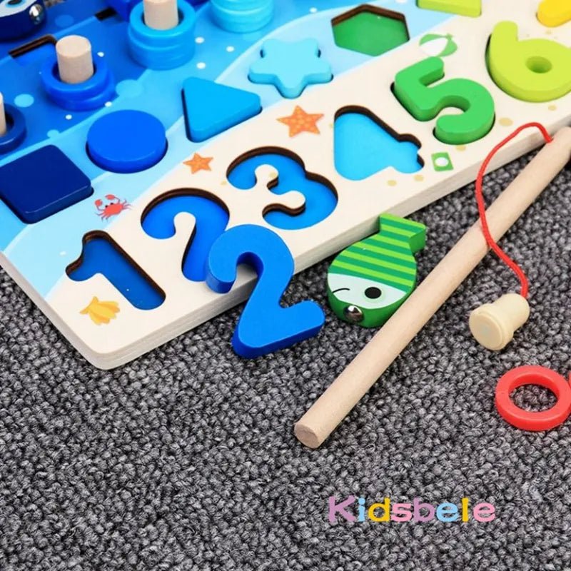 Montessori Math Puzzle Fishing Toy: Educational Toddler Game