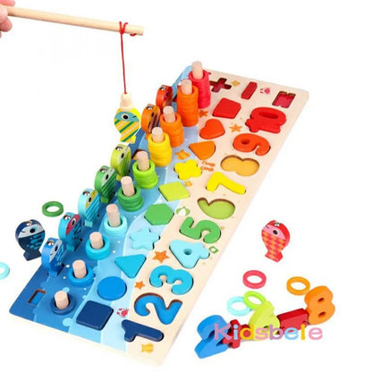 Montessori Math Puzzle Fishing Toy: Educational Toddler Game
