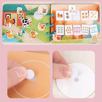 Montessori Quiet Book: Animal Numbers Puzzle Game for Kids
