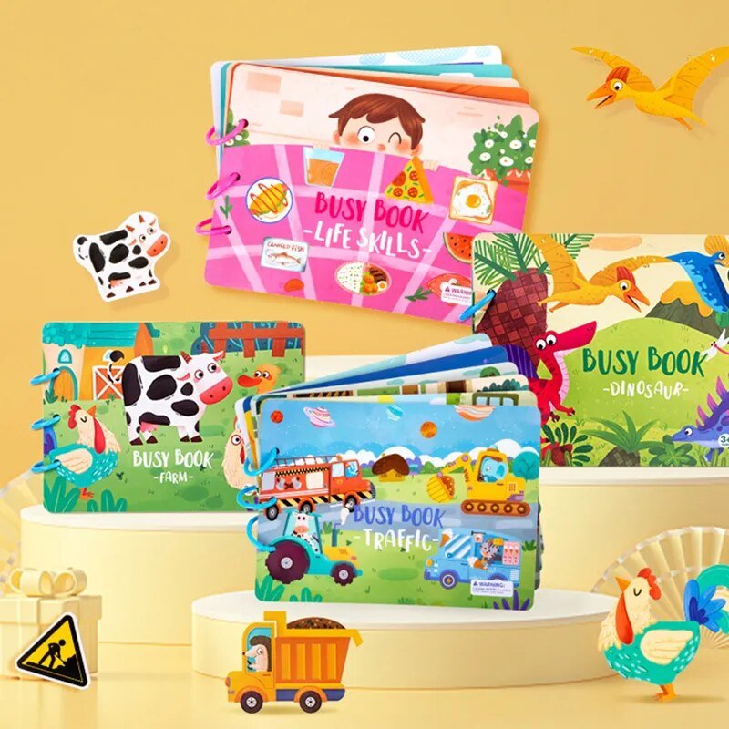 Montessori Quiet Book: Animal Numbers Puzzle Game for Kids