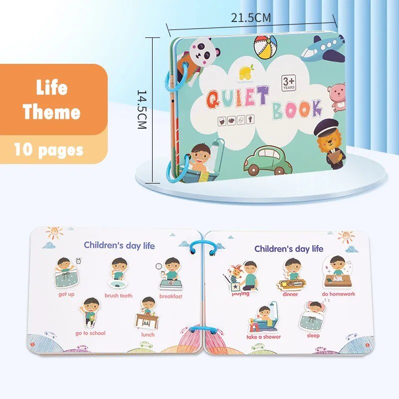 Montessori Quiet Book: Animal Numbers Puzzle Game for Kids