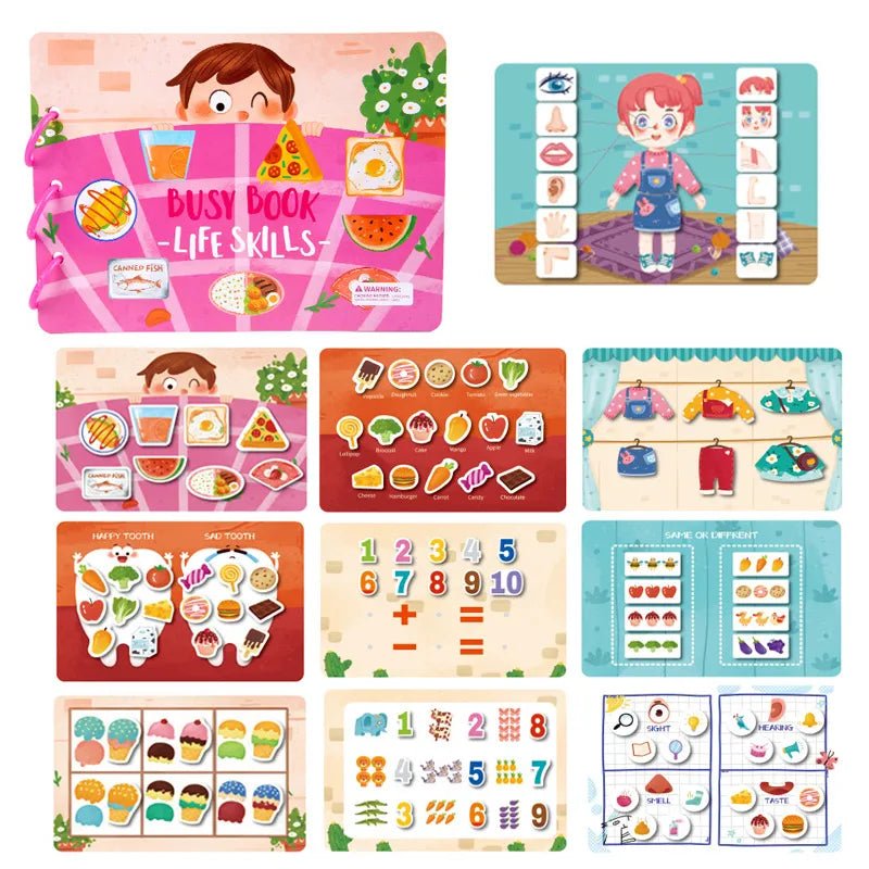 Montessori Quiet Book: Animal Numbers Puzzle Game for Kids