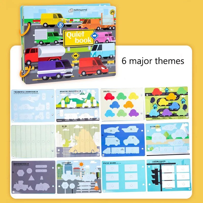 Montessori Quiet Book: Animal Numbers Puzzle Game for Kids