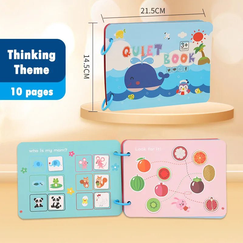 Montessori Quiet Book: Animal Numbers Puzzle Game for Kids