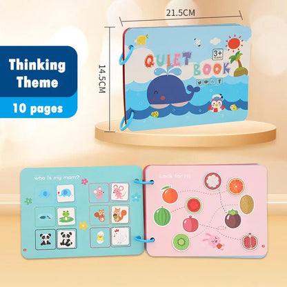 Montessori Quiet Book: Animal Numbers Puzzle Game for Kids
