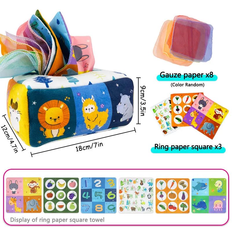 Montessori Magic Tissue Box - Sensory Toy for Babies 6-12 Months