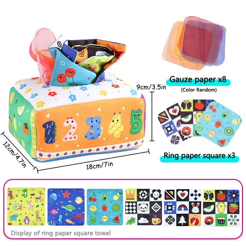 Montessori Magic Tissue Box - Sensory Toy for Babies 6-12 Months