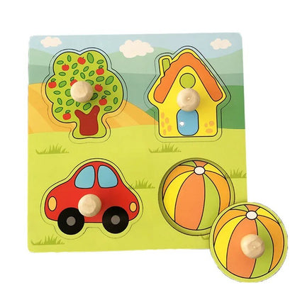 Montessori Wooden Puzzle Games for Babies 1-3 Years