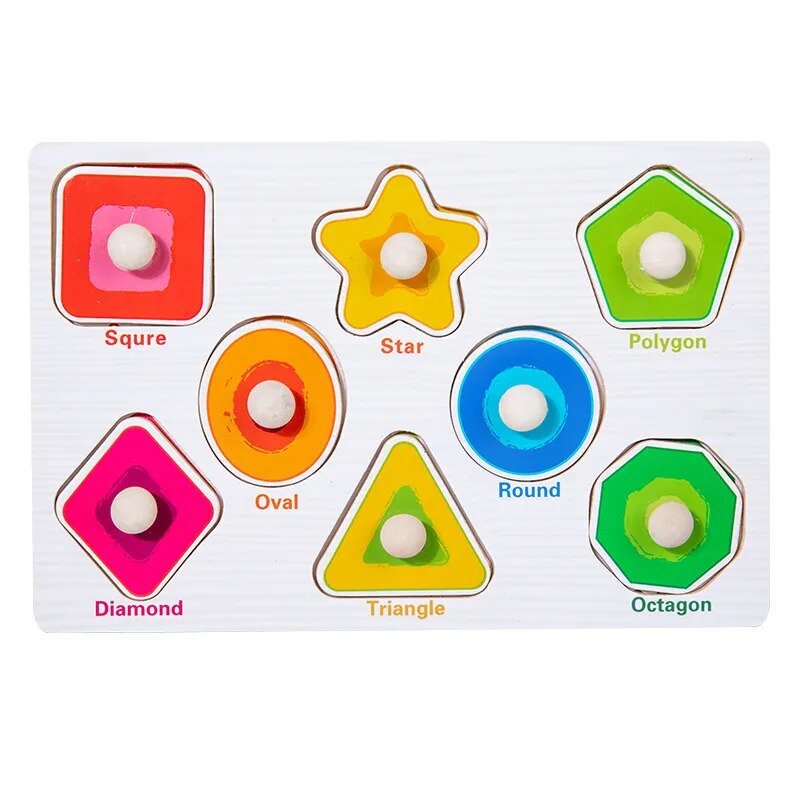 Montessori Wooden Puzzle Games for Babies 1-3 Years