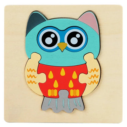 Colorful Animal Wooden Puzzle - Kids' Educational Jigsaw Toy