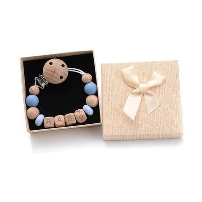 Personalized Baby Pacifier Clips with Name - Silicone Beaded Chain