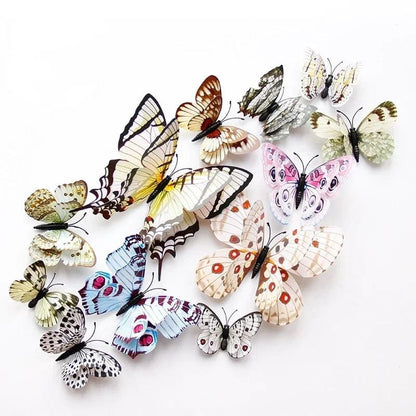 12pc 3D Double Layer Butterflies - DIY Magnet Wall Art