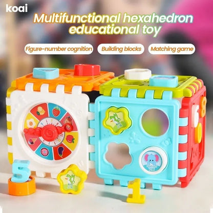Hexahedron Shape Matching Puzzle Block - Number & Graphic for Baby