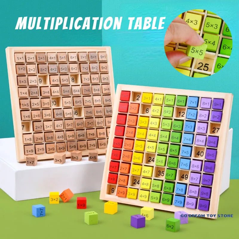 Montessori Wooden Multiplication Table: Math Educational Toy