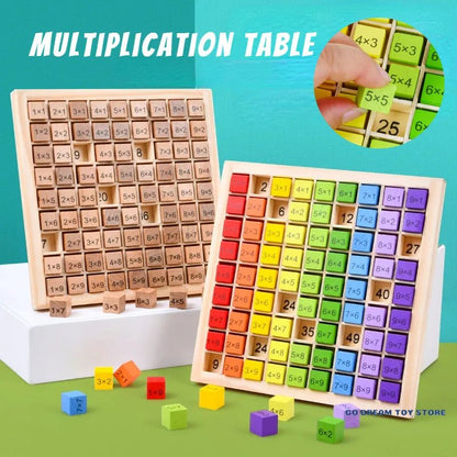 Montessori Wooden Multiplication Table: Math Educational Toy