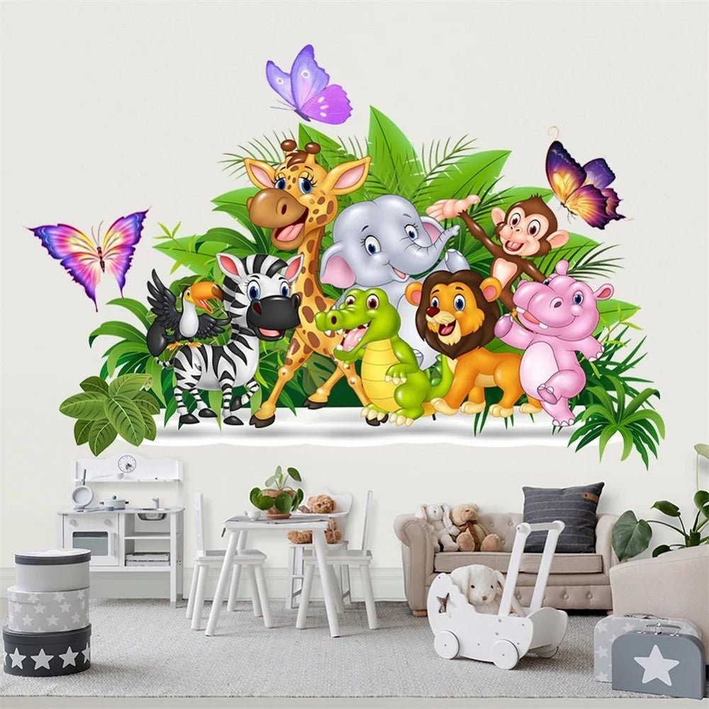 Green Grass & Animals Wall Sticker - Colorful Kids Decor