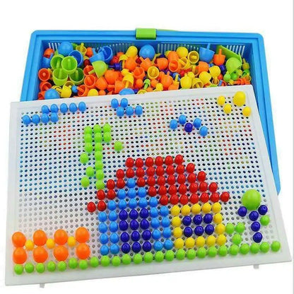 296-Piece Mushroom Nail Beads Puzzle - Ages 14+ Craft Set