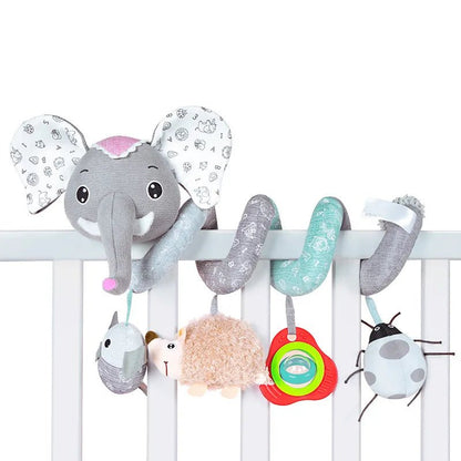 Infant Fox Spiral Car Seat Toy - Plush Stroller Mobile with Music