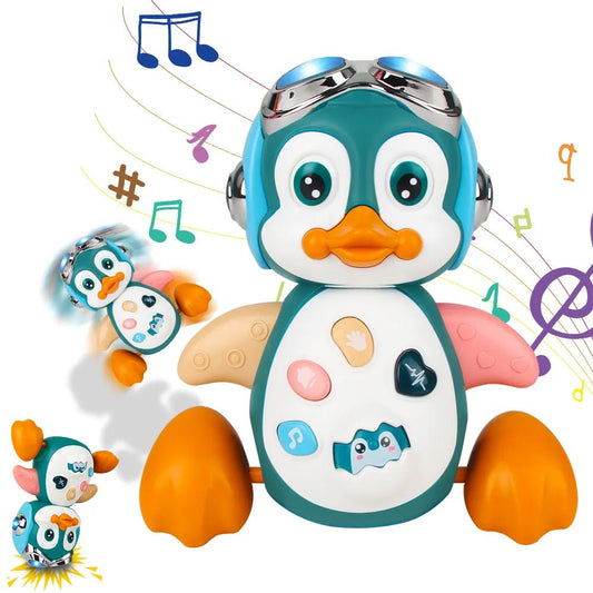 Musical Penguin Baby Crawling Toy - Light-Up, Interactive for Toddlers