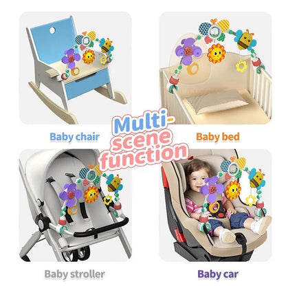 Musical Rattle Stroller Arch - Adjustable Crib Mobile for Newborns