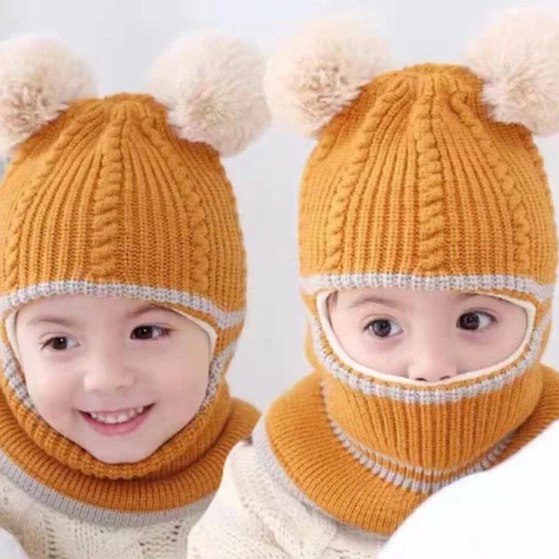 Warm Acrylic Baby Hat & Scarf Set - 2-5 Years, Ear Protection