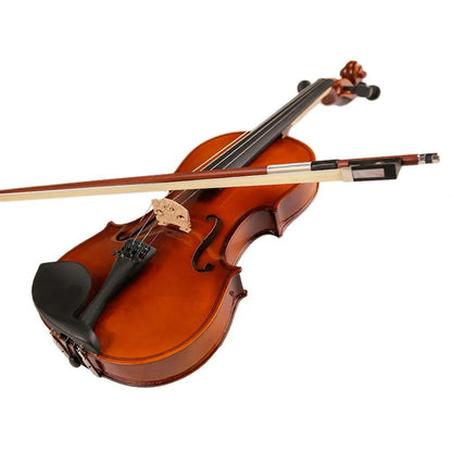 Natural 1/8 Acoustic Solid Wood Violin with Case Bow Rosin Strings Shoulder Rest Tuner