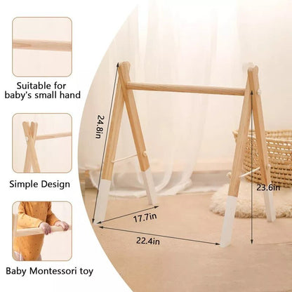 1Set Wooden Rattle Teethers & Play Gym for Newborns