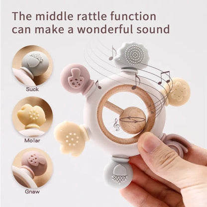 Let's Make Rudder-Shape Silicone & Wooden Teether Toy