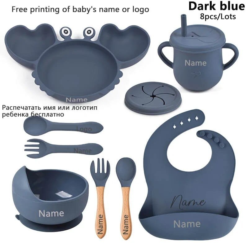 Personalized Baby Crab Plate Set with Suction Bowl