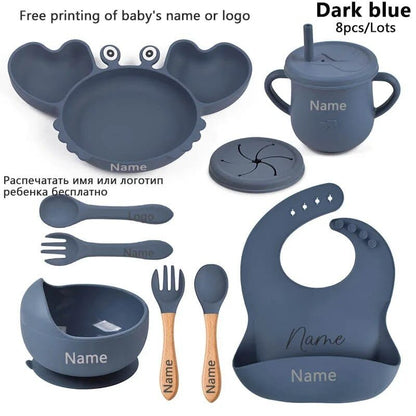 Personalized Baby Crab Plate Set with Suction Bowl