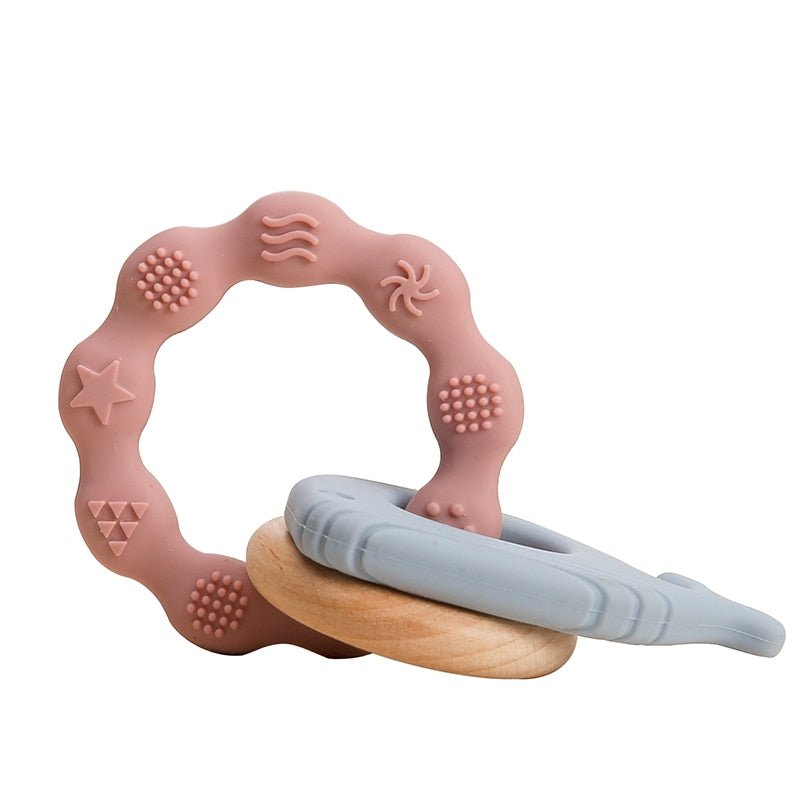 Let's Make Rudder-Shape Silicone & Wooden Teether Toy