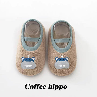 Newborn Anti-Slip Warm Socks - Rubber Sole Crib Shoes for Babies