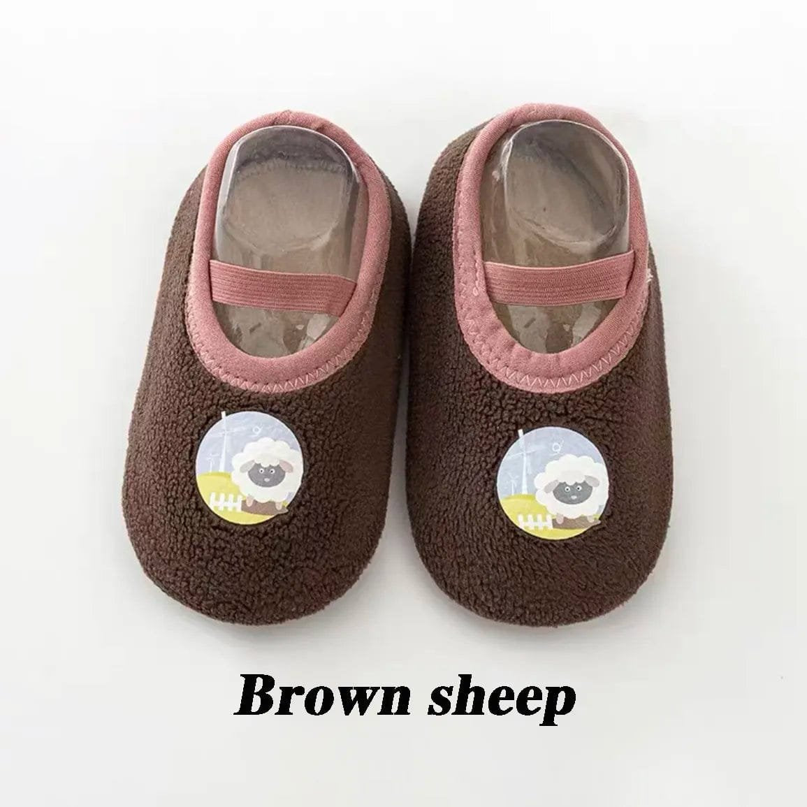 Newborn Anti-Slip Warm Socks - Rubber Sole Crib Shoes for Babies