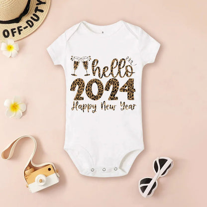 Hello 2024 Baby Bodysuit: Short Sleeve Romper Shower Gift