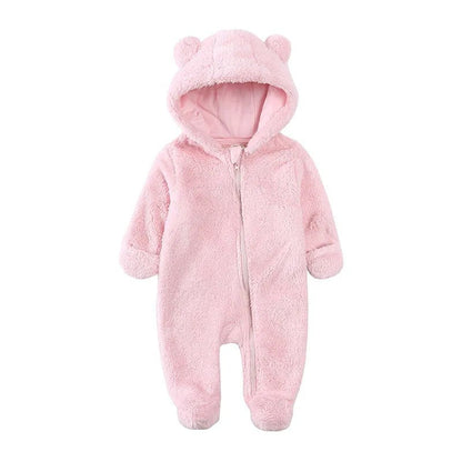 Cozy Bear-Themed Winter Jumpsuit for Newborns (0-12M)