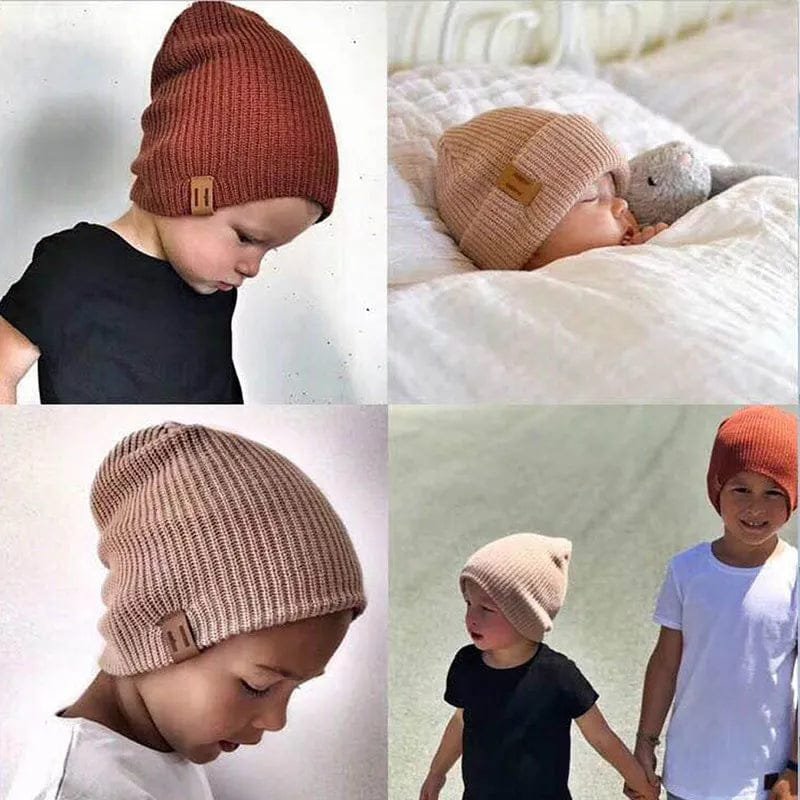 Newborn Knitted Baby Hat - Solid, Crochet Beanie for Kids